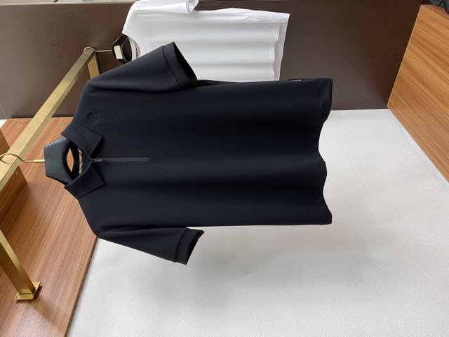 Royal Burberry Men's High-End Simple Lapel Thickened Modal Cotton Short Sleeve,