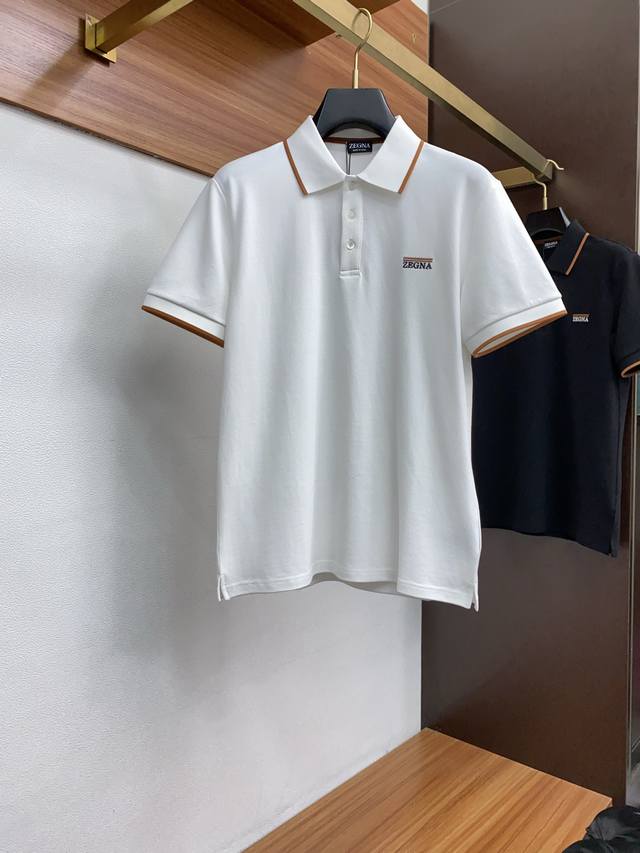 Zegna's new Spring/Summer 2025 fine-grained pique business polo shirt features