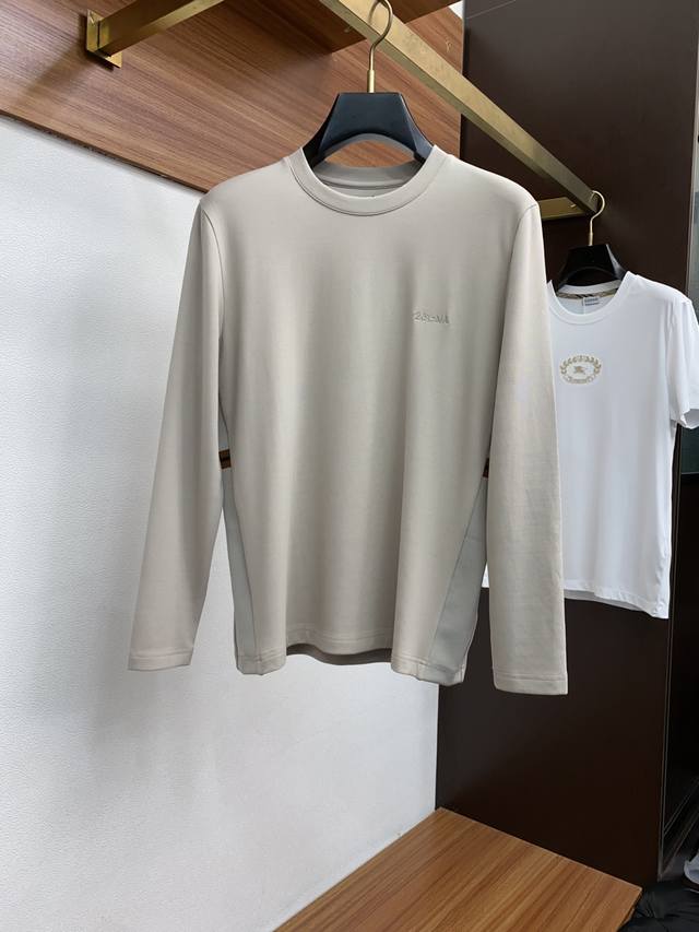 Zegna's new autumn/winter 2025 fashion casual long-sleeved T-shirt, featuring a