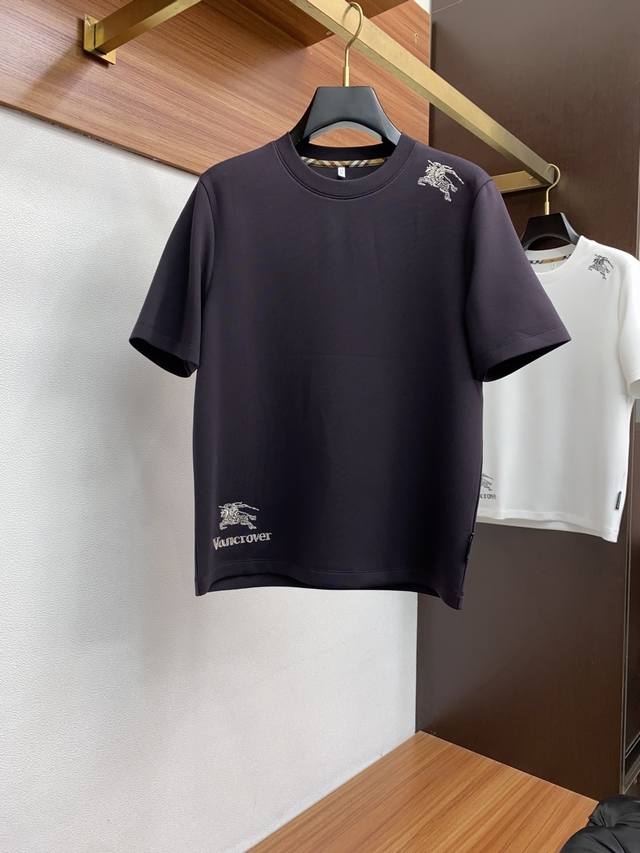 Burberry men's high-end, simple, round-neck, thickened air cotton modal short-s