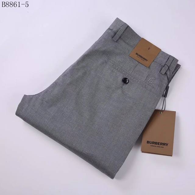 Brand: Burberry straight stretch casual pants Style number: 8863-5-Gray Spring
