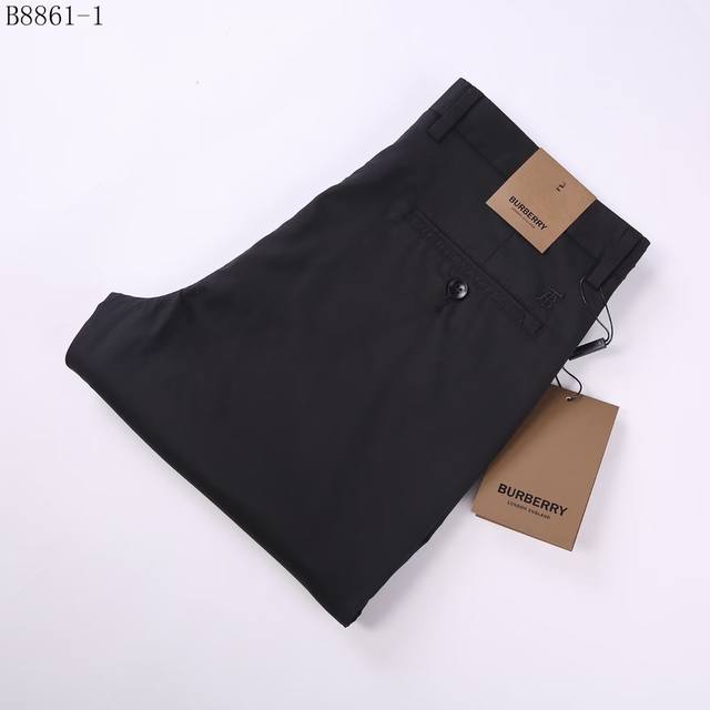 Brand: Burberry straight stretch casual pants Style number: 8861-1 black spring
