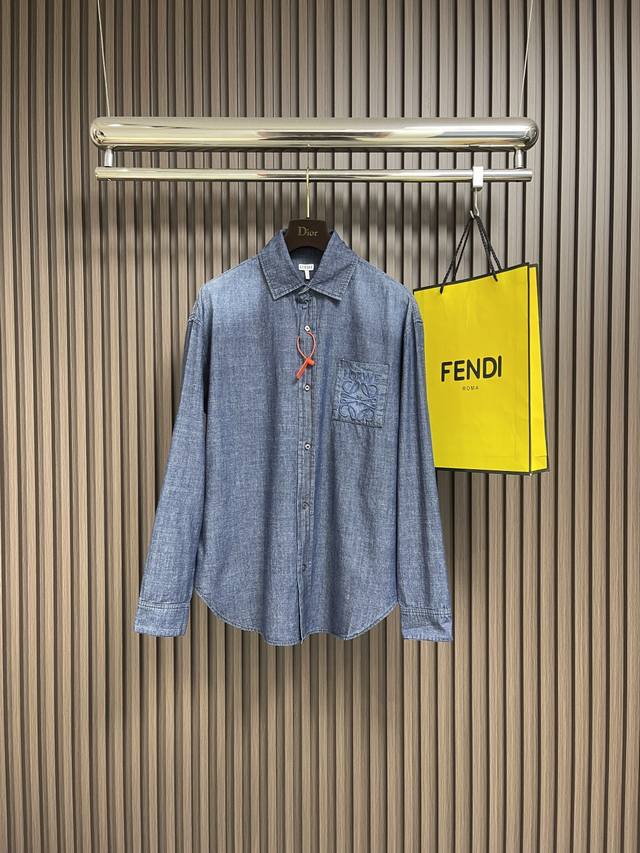 Loewe Anagram gradient embroidered pocket shirt, custom-made from premium cotton