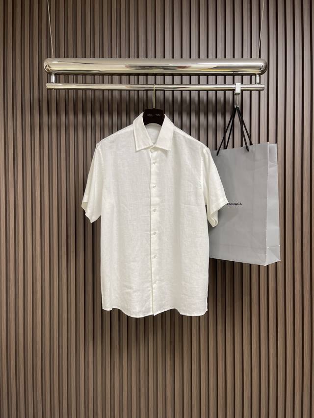 Top and Shorts Zegna 2025Ss new linen short-sleeved shirt and shorts set. This