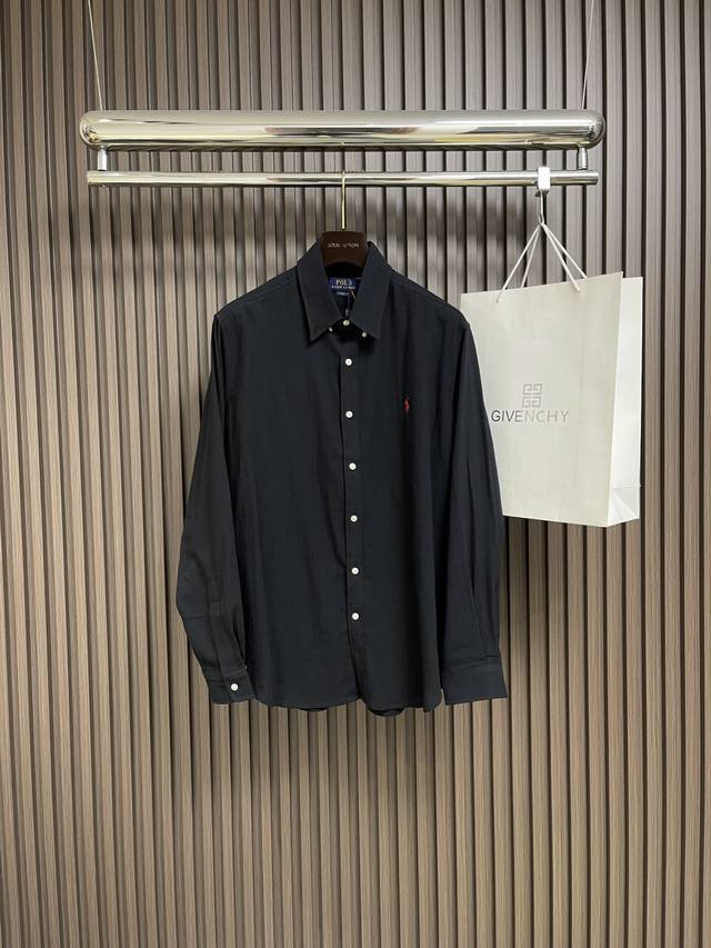 Rl Ralph Lauren embroidered linen long-sleeved shirt, made from premium linen ma