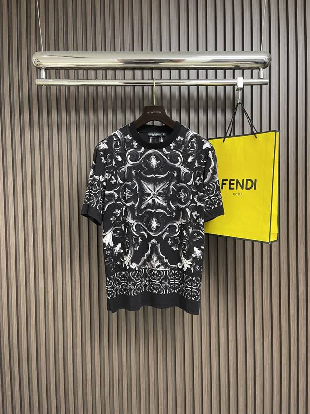 Dolcegabbana DG Spring/Summer 2025Ss new jacquard logo round neck short-sleeved