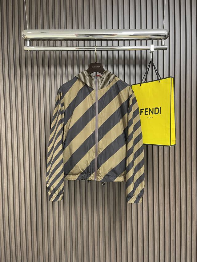 Fendi double-sided hooded jacket, custom-made with densely woven luxurious nylon