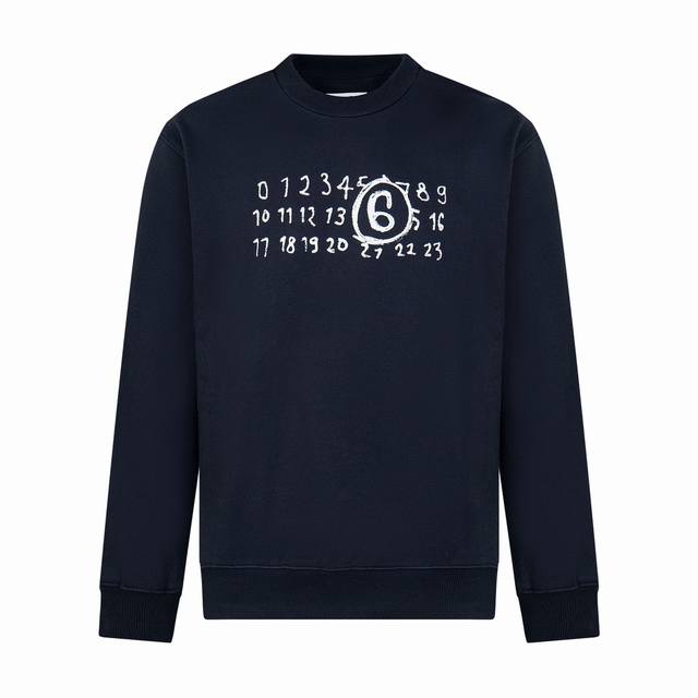 Maison Margiela Margiela printed cursive letters calendar round neck sweatshirtB