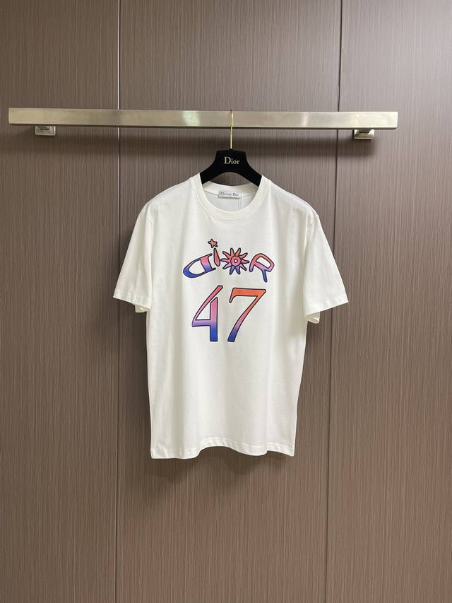 A complete Dior 2025Ss new limited edition gradient 47 logo short-sleeved T-shi