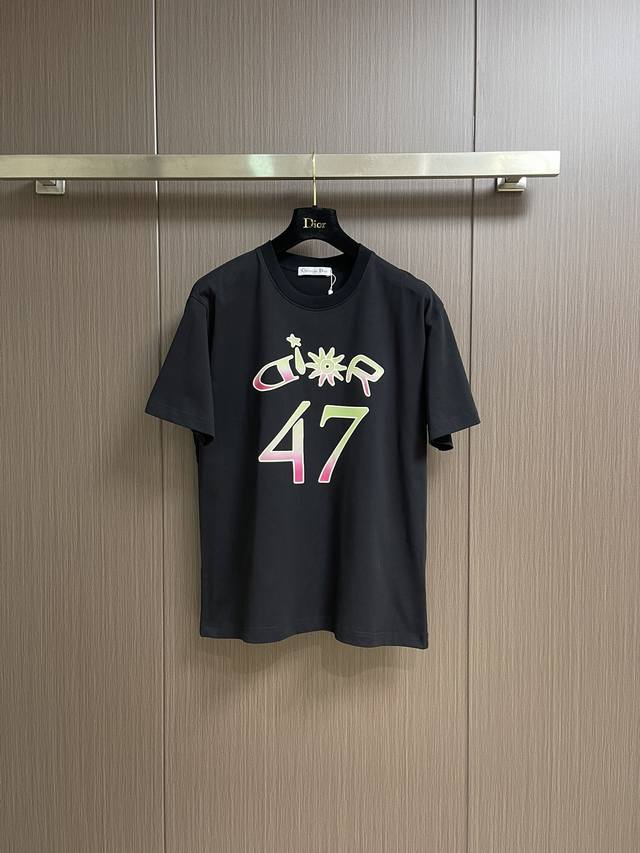 Complete set of Dior 2025Ss new limited edition gradient 47 logo short-sleeved