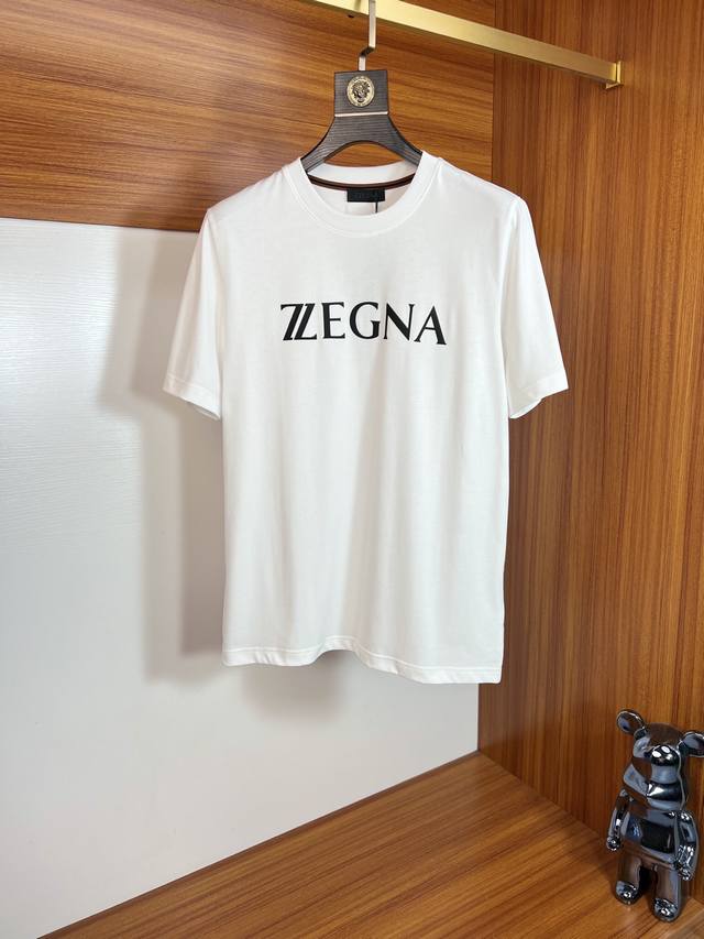 Zzegna 2025 Spring/Summer new arrivals. Round neck, pure cotton short-sleeved T-