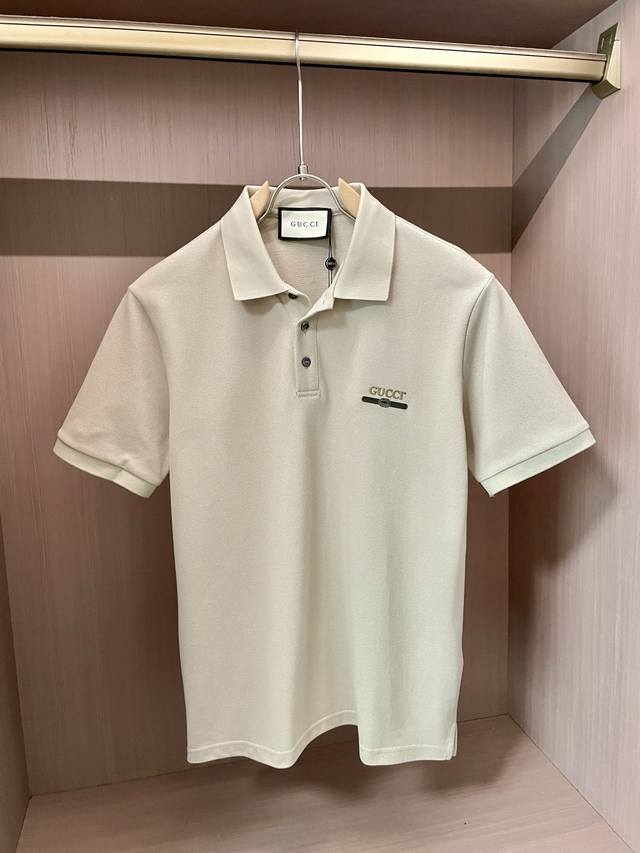 Gucc 2025Ss summer new official website's latest lapel polo shirt, paired with t