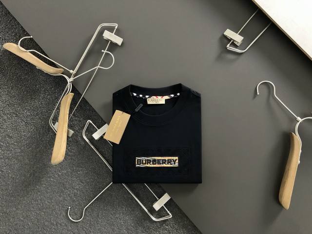 Bbr*Fit version S-Xxl 25 spring and summer plaid letter label short sleeves, exq