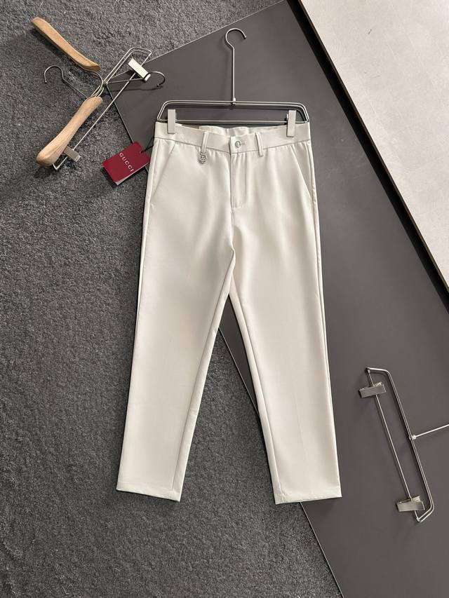Guc 2025's latest specially modified pure cotton men's casual cropped suit trous