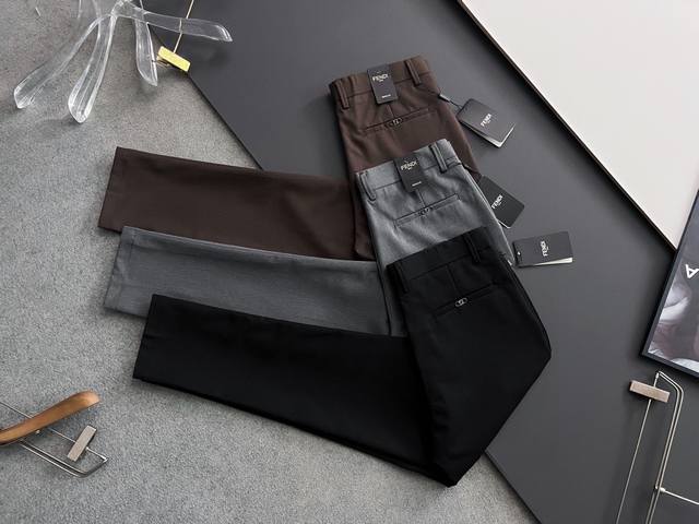 Fend*, 2025's latest specially modified pure cotton men's casual suit trousers#