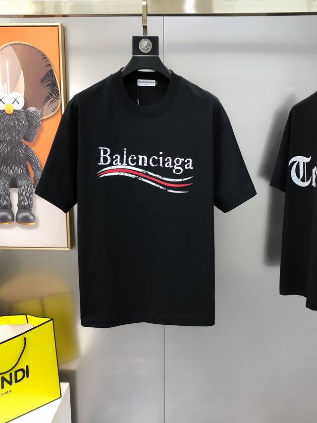 Bal*Nciaga new spring and summer men's round neck short-sleeved T-shirt, sold si