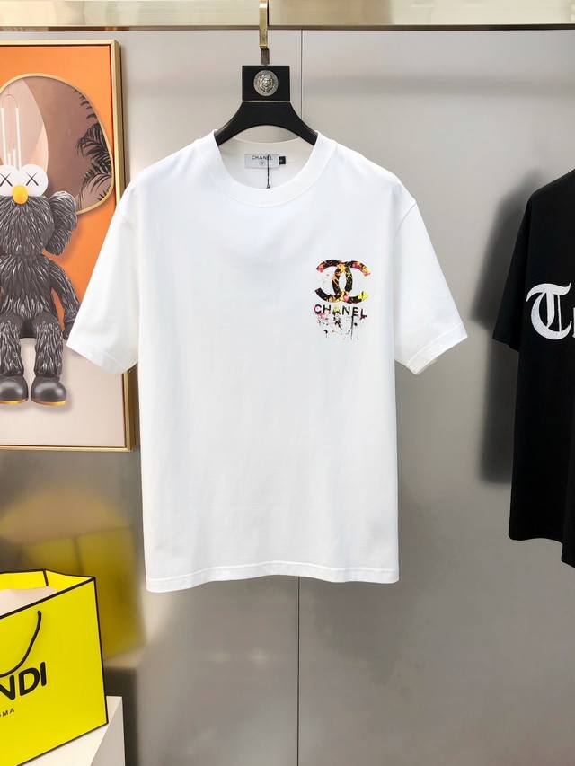 Ch*Nel Chanel spring and summer new original men's round neck short-sleeved T-sh