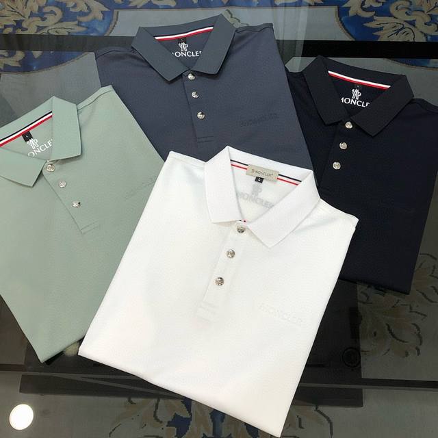 M*Ncler Moncler 2025 Spring/Summer new original men's lapel polo shirt, short-sl