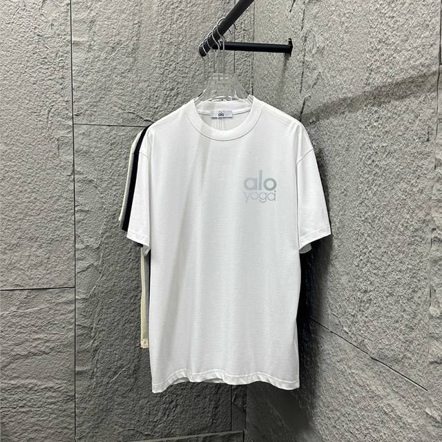 Alo*2025 Spring and Summer Classic Simple Letter White Silver Thick Plate Three-