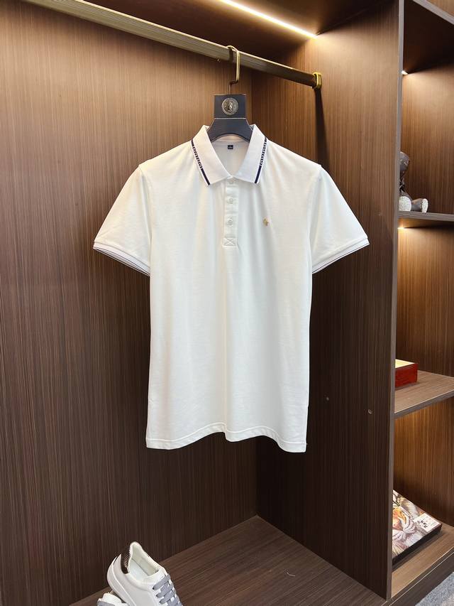 Versace high-end custom, 2025 new fashion lapel short-sleeved polo shirt, origin