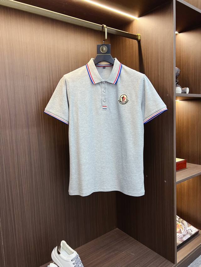 Moncler high-end customization, 2025 new fashion lapel short-sleeved polo shirt