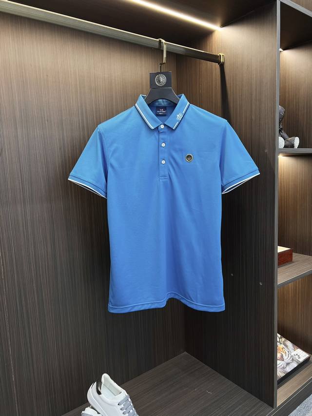 D&G high-end custom, 2025 new fashion lapel short-sleeved polo shirt, original r