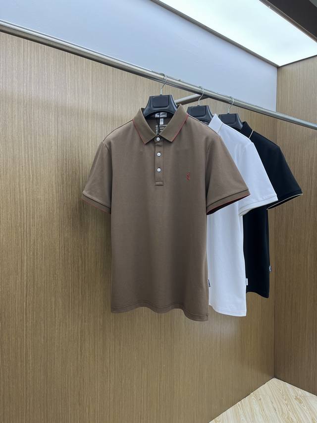 New Ysl2550 spring and summer men's short-sleeved polo shirt, featuring the bra