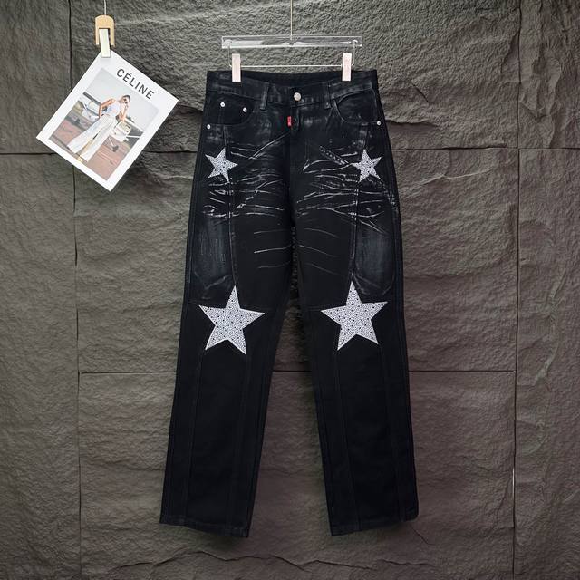 American high street fashion brand 2025 new hot diamond five-pointed star stitch