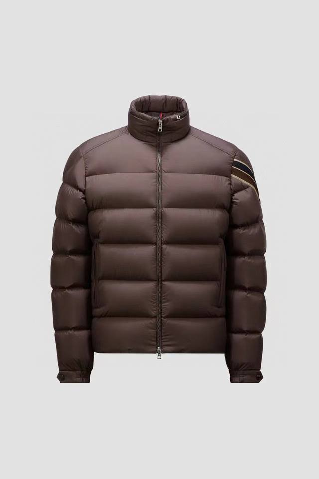 Monkou three-color striped down jacket dark brown official website picture! Jxts