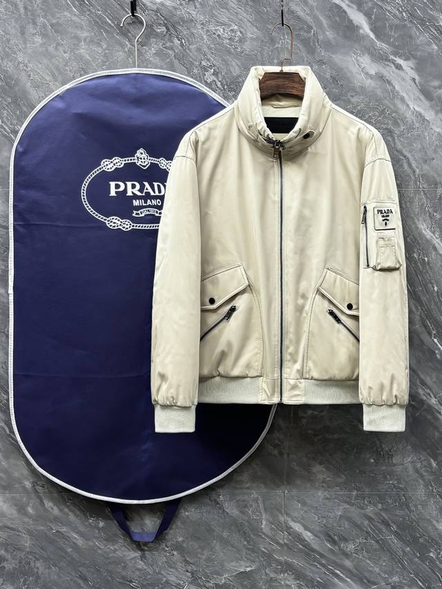 Feather C-60 Prada - Prada 25 Autumn/Winter Fashion Stand-up Collar Jacket . Li