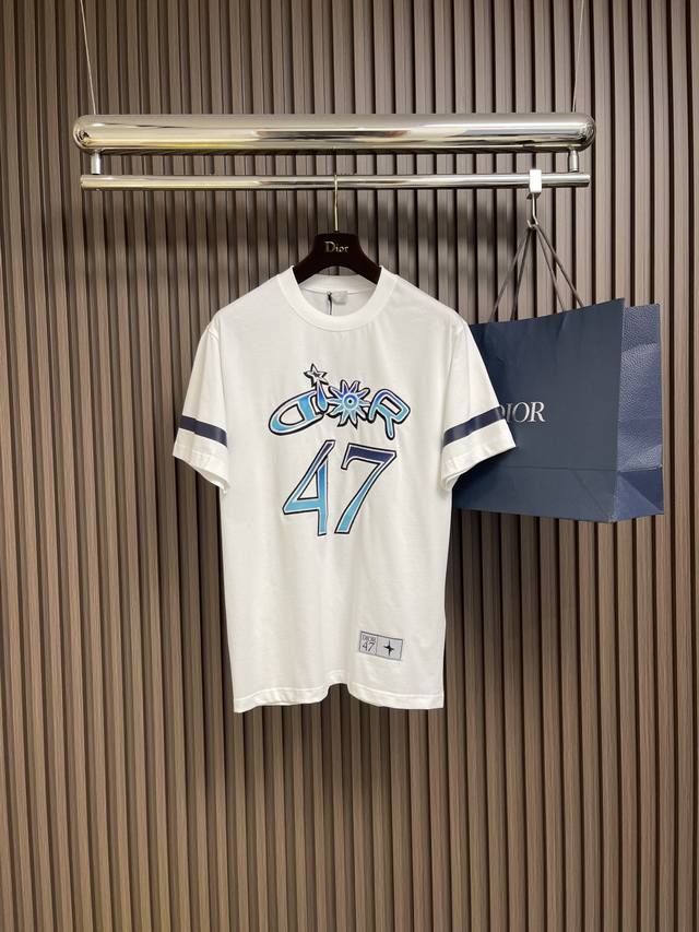 Dior 2025Ss New Loose-Fit Cotton Slub Jersey T-shirt. This T-shirt is a new addi