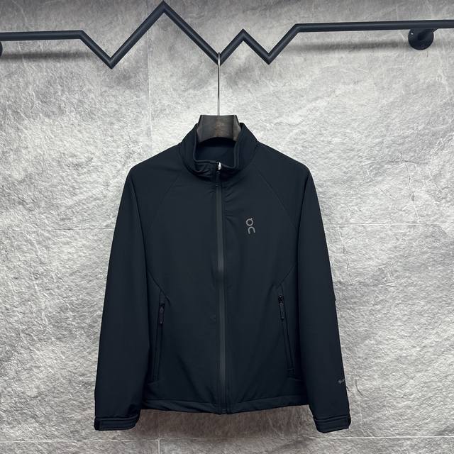 On 2025 new laminated logo couple's stand-up collar windbreaker jacketMade of po