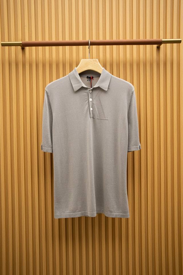 Kt2550 Ss latest knitted polo heavy-duty stitching large K jacquard craft top-gr