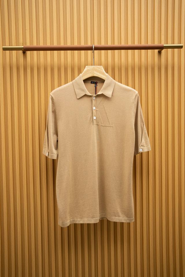 Kt2550 Ss latest knitted polo heavy-duty stitching large K jacquard craft top-gr