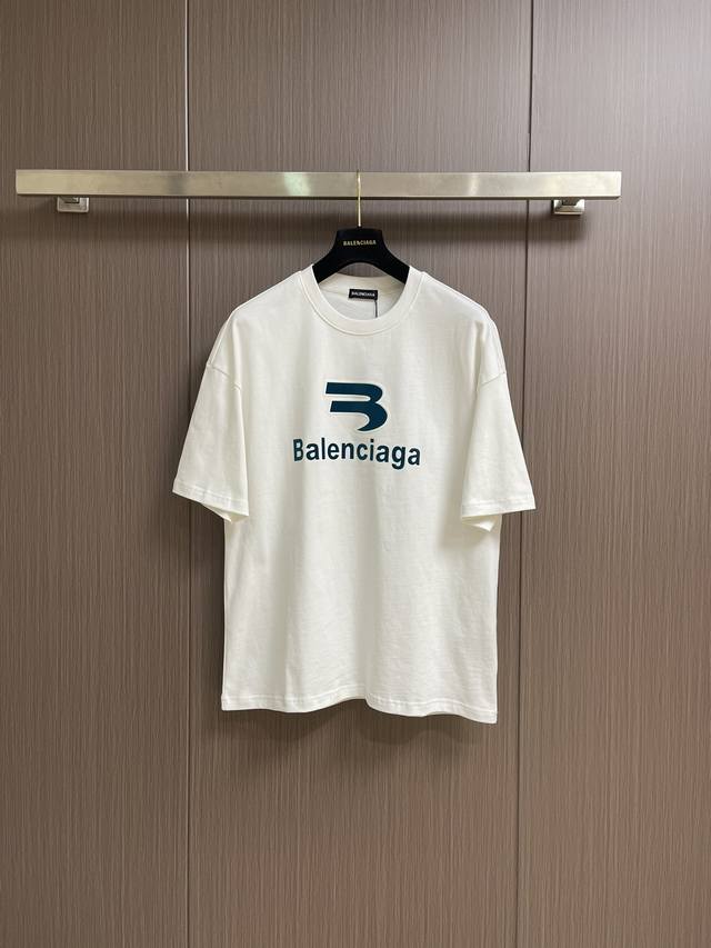 Balenciaga logo-printed round-neck short-sleeved T-shirt, custom-woven and cust