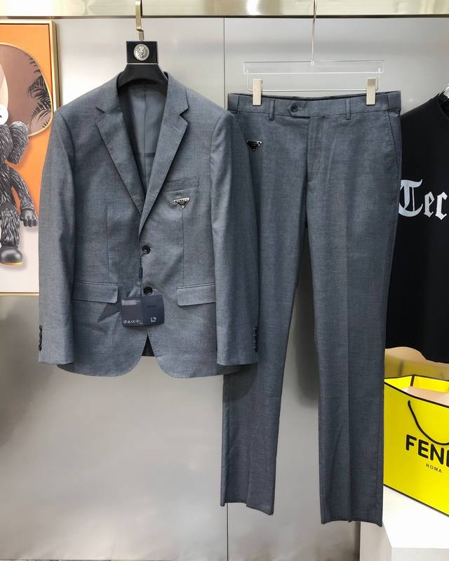 Complete set of tops and trousers p*Ada Prada's new original men's business casu