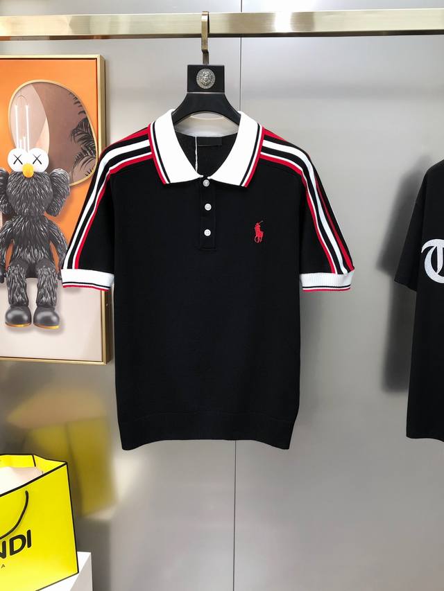 Polo 2025 Spring/Summer new men's original lapel short-sleeved knitted sweater,