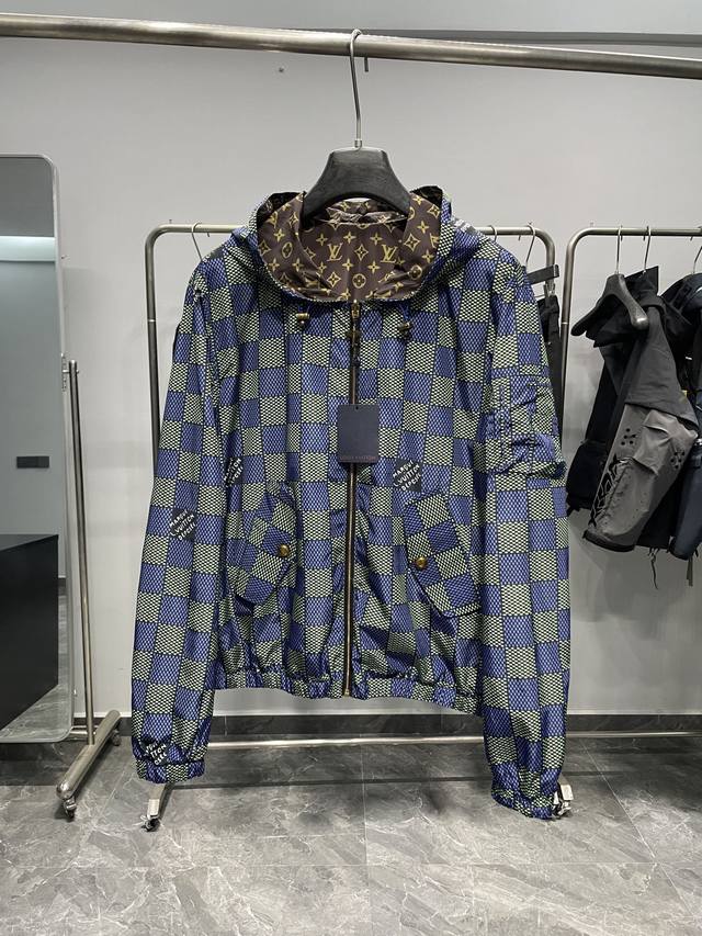 LV25Fw New Early Fall Tech Fiber Casual Windproof Jacket, Unisex, Reversible Zip