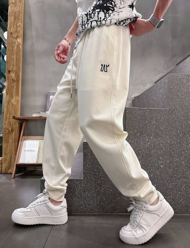Moncler's new 2025 summer cupro-ammonia silk modal air layer casual sweatpants