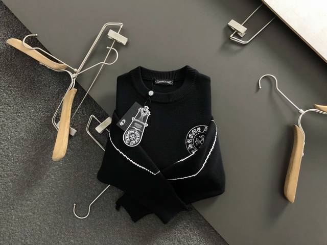 Ch*Loose fit M-Xxxl 2025 autumn and winter new Sanskrit embroidery edge frayed t