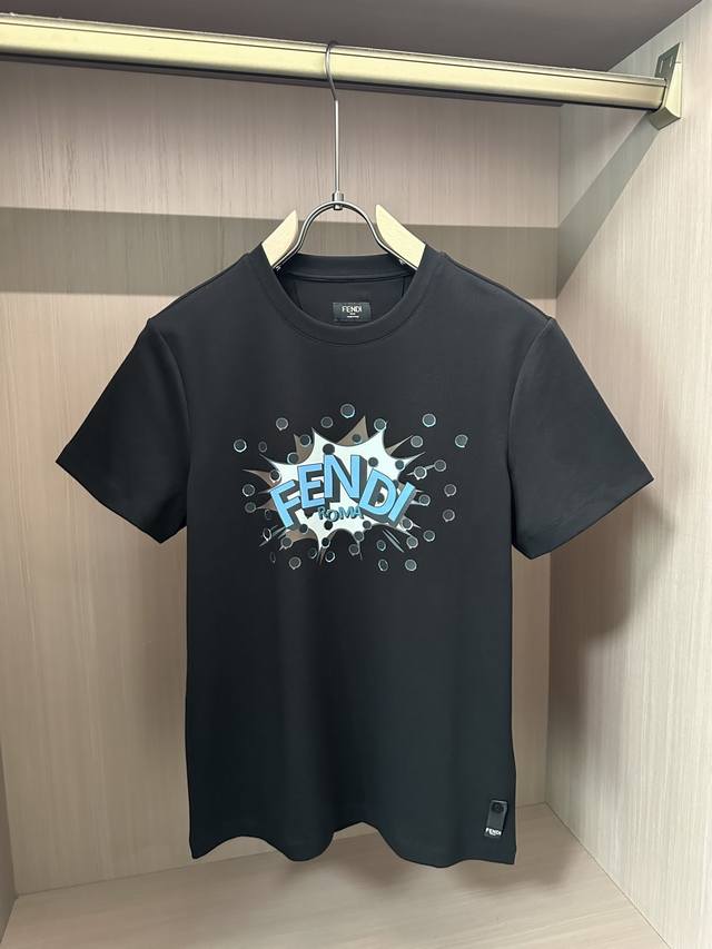 Fd 2025 Early Fall Limited Edition Bubble Print Thick Short-Sleeve T-shirt; Cust