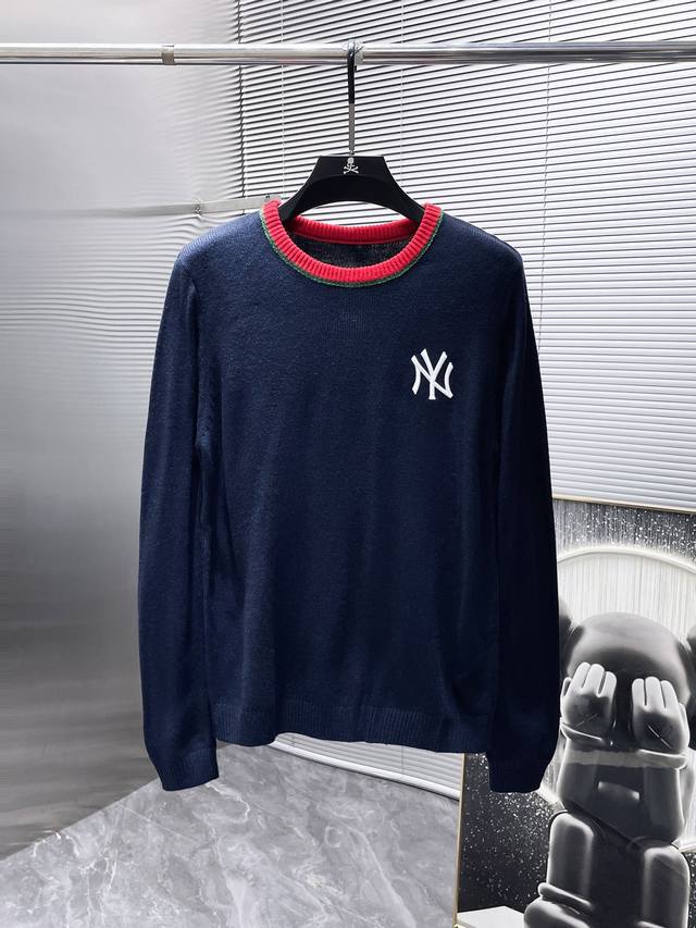 Ny New fall/winter wool blend round-neck long-sleeved sweater, a high-end base l