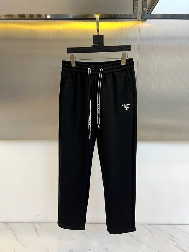prad Prada, 2025 autumn and winter new style men's casual pants, this black casu