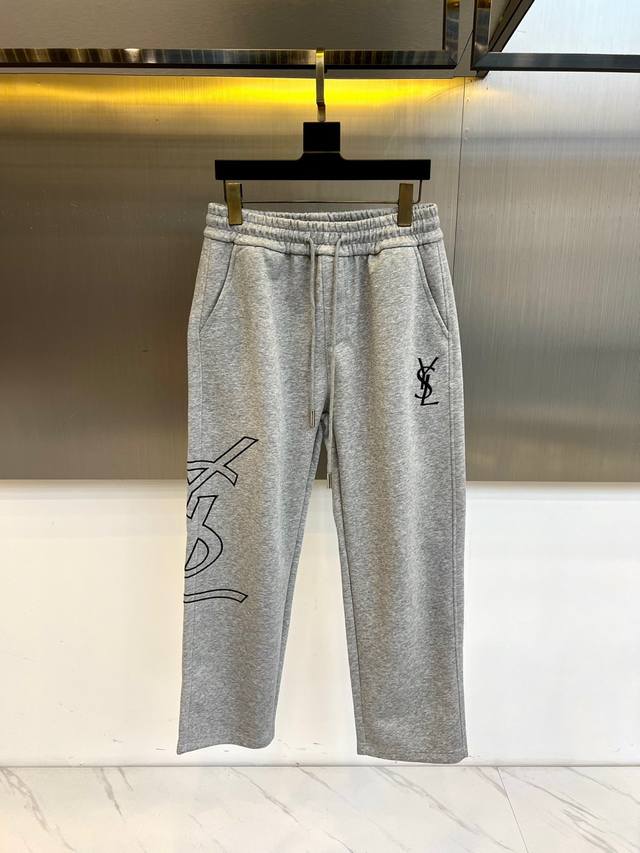 Ysl Saint Laurent, 25S new men's drawstring casual sweatpants! Absolutely a casu