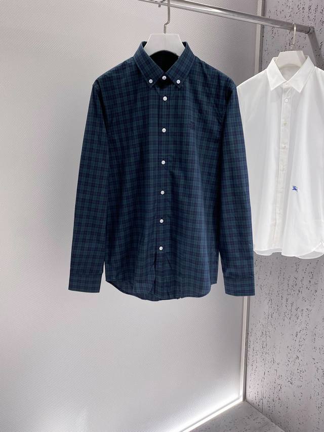 giv~Men's plaid long-sleeved shirt with classic logo embroidery. OEM factory p s