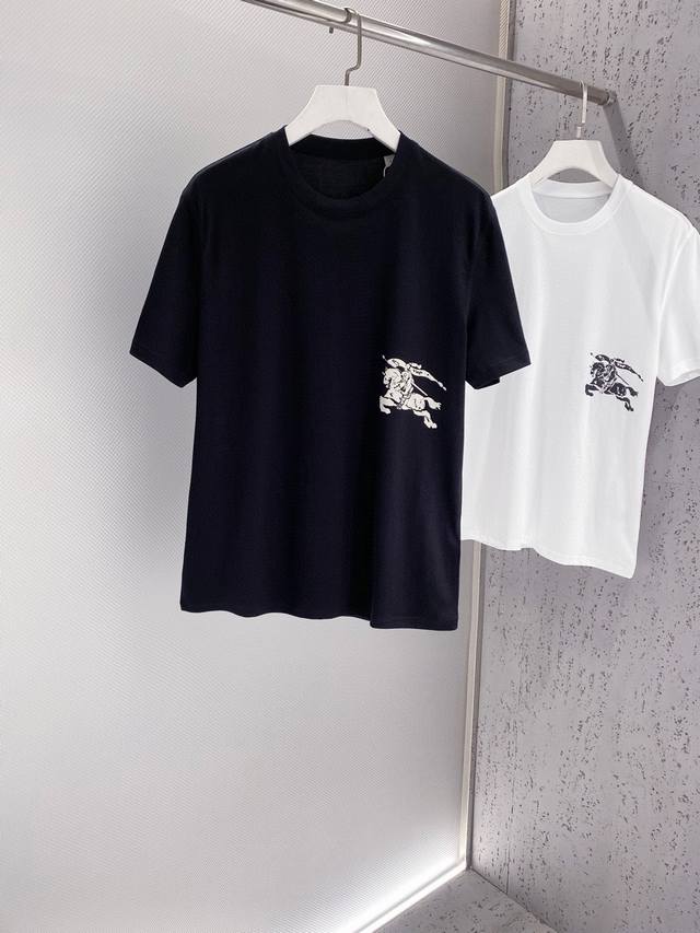 bur~ Classic War Horse Logo Offset-Printed Men's Short-Sleeved T-Shirt 25Ss Spri