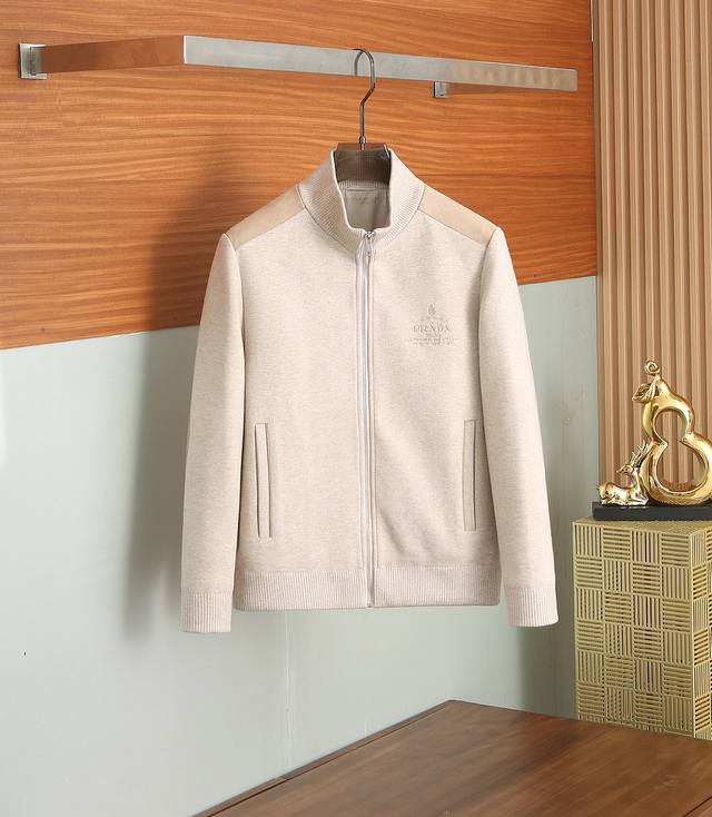 Prada's new fall/winter men's business casual wool jacket with a stand-up collar