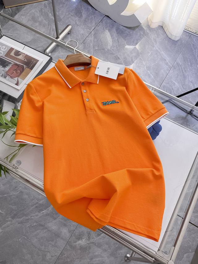 Dior's new summer 2025Ss logo men's lapel polo shirt! A classic business style,