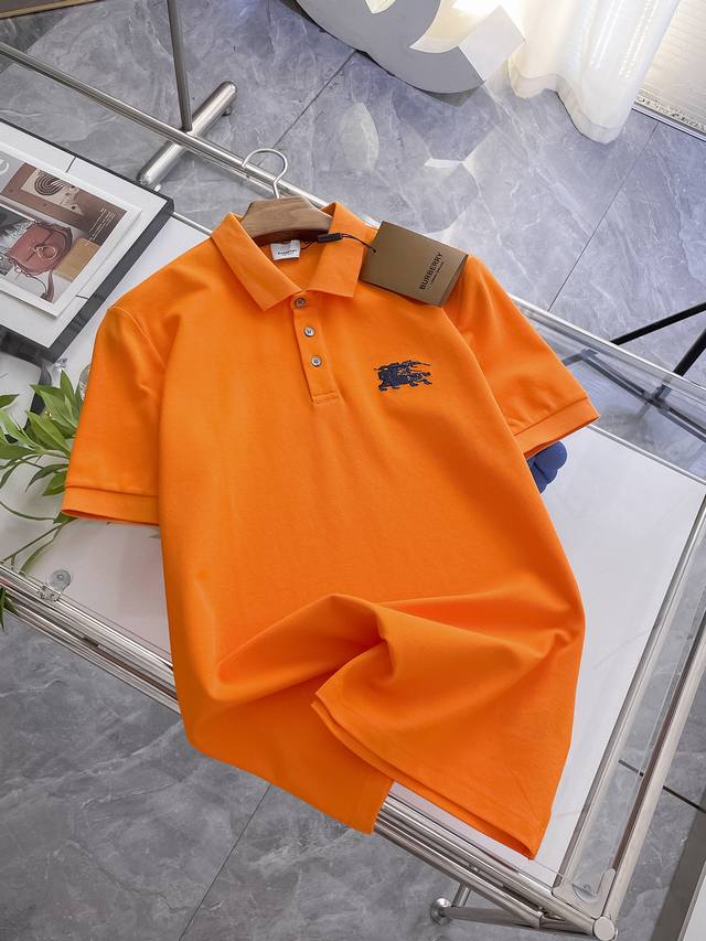 Burberry's new summer 2025Ss logo men's lapel polo shirt! A classic business sty