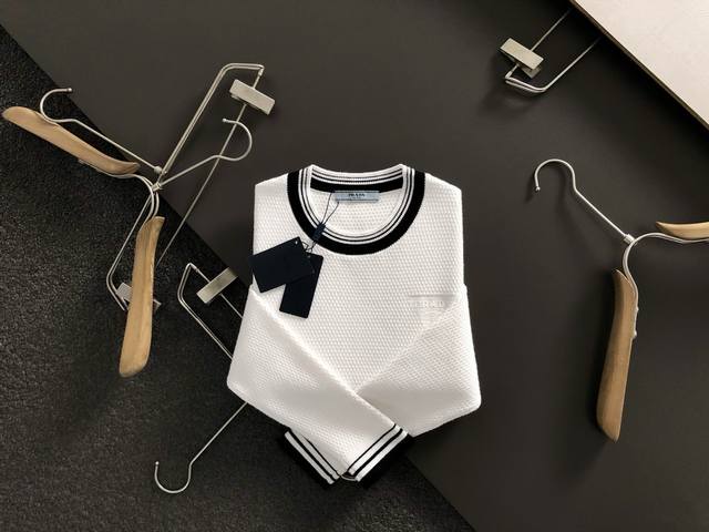 prad* Fitted version M-Xxxl 2025 autumn and winter new black and white jacquard